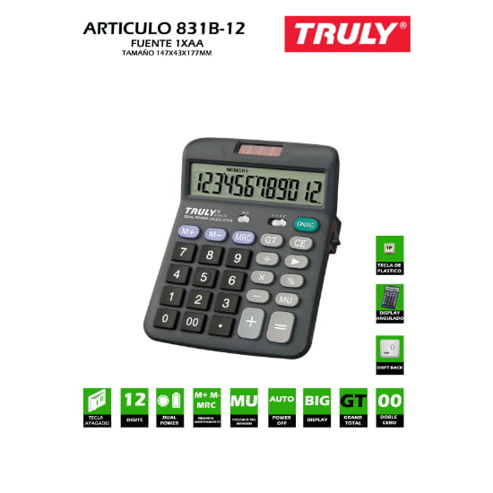 TR831B.jpg Calculadora Truly 831B - Image 1